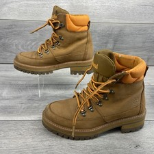 Timberland Boots Womens Size 4 Lace Up Work Utility Orange Waterproof