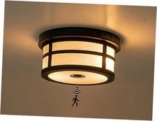 Motion Sensor Outdoor Ceiling Light, Flush Mount Front Porch Light with Frosted
