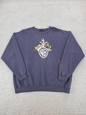 Vintage Warner Bros Studio Store Sweatshirt Mens XL Purple Looney Tunes 90s