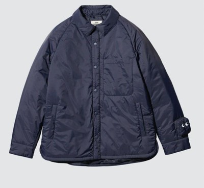 UNIQLO x Anya Hindmarch Pufftech Shirt Jacket Navy L Unisex Down Coat
