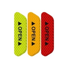 12PCS Reflective Open Prompt Stickers for Car Door, 3.6 Inch Auto Safety Warn...