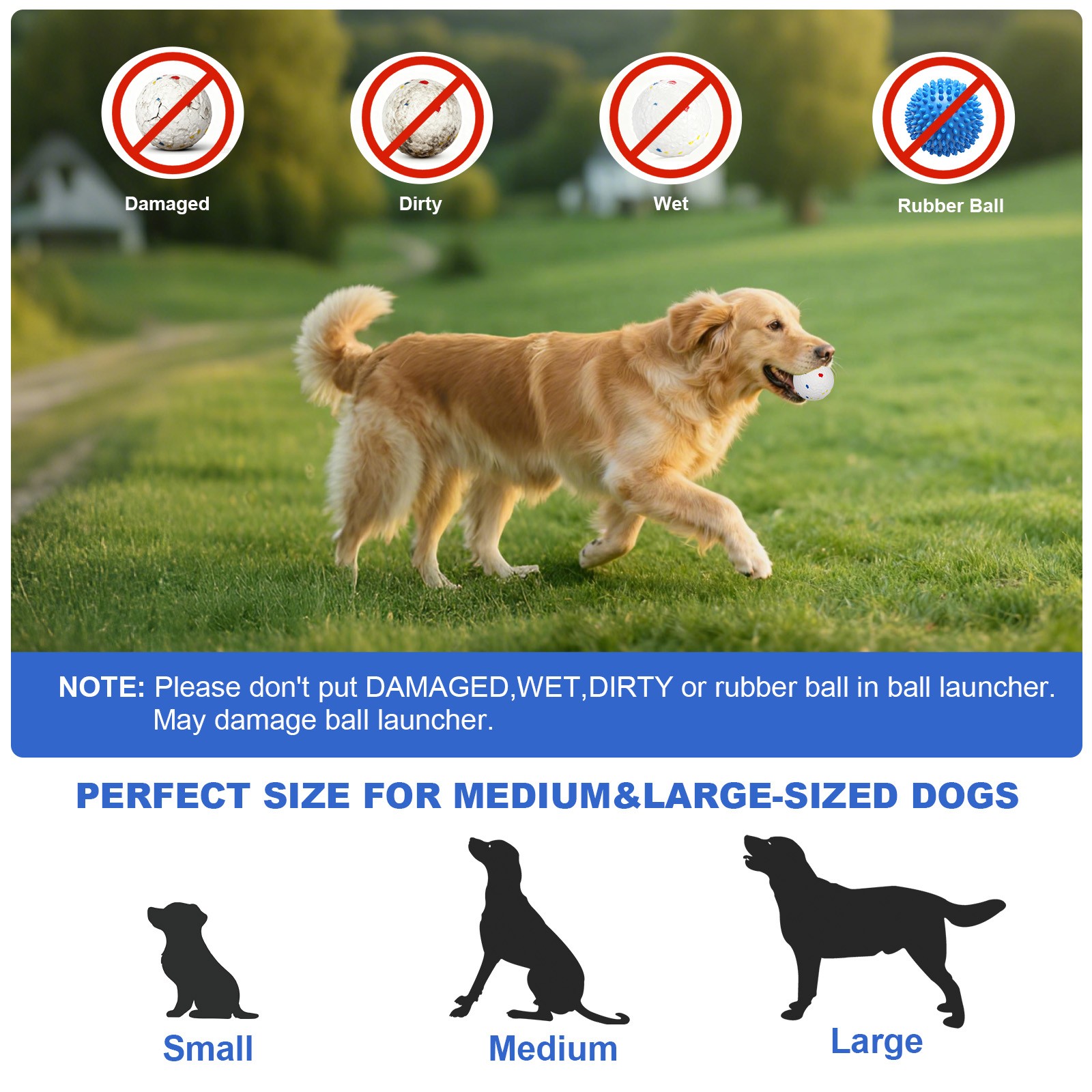 Automatic Dog Ball Launcher 3 Adjustable 40-80FT 8 ETPU Balls Remote Control Toy
