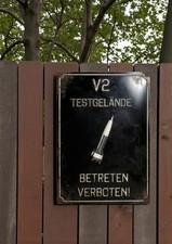 V2 Testgelände 2. Weltkrieg Schild Alu Druck