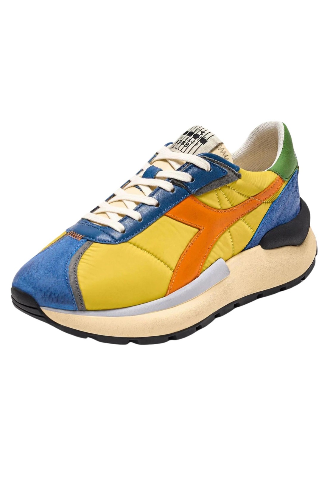 Scarpe Diadora Heritage Mercury Elite Sneaker Casual Uomo Pelle Giallo/Blu foto 6