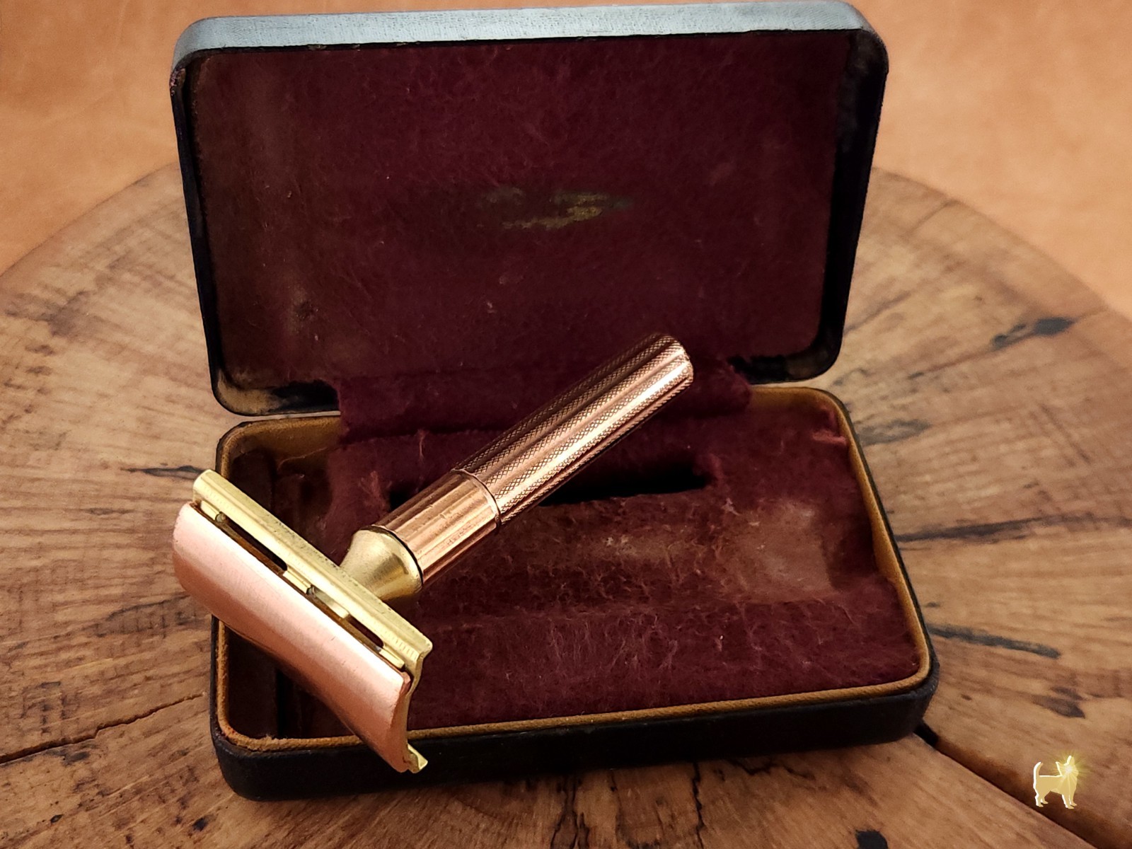 Gillette Fat Handle Tech Gold VTG DE Safety Razor