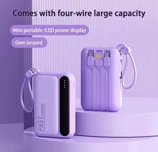 Power Bank Portable Fast Charging Large Capacity with Built-in 4 Cable