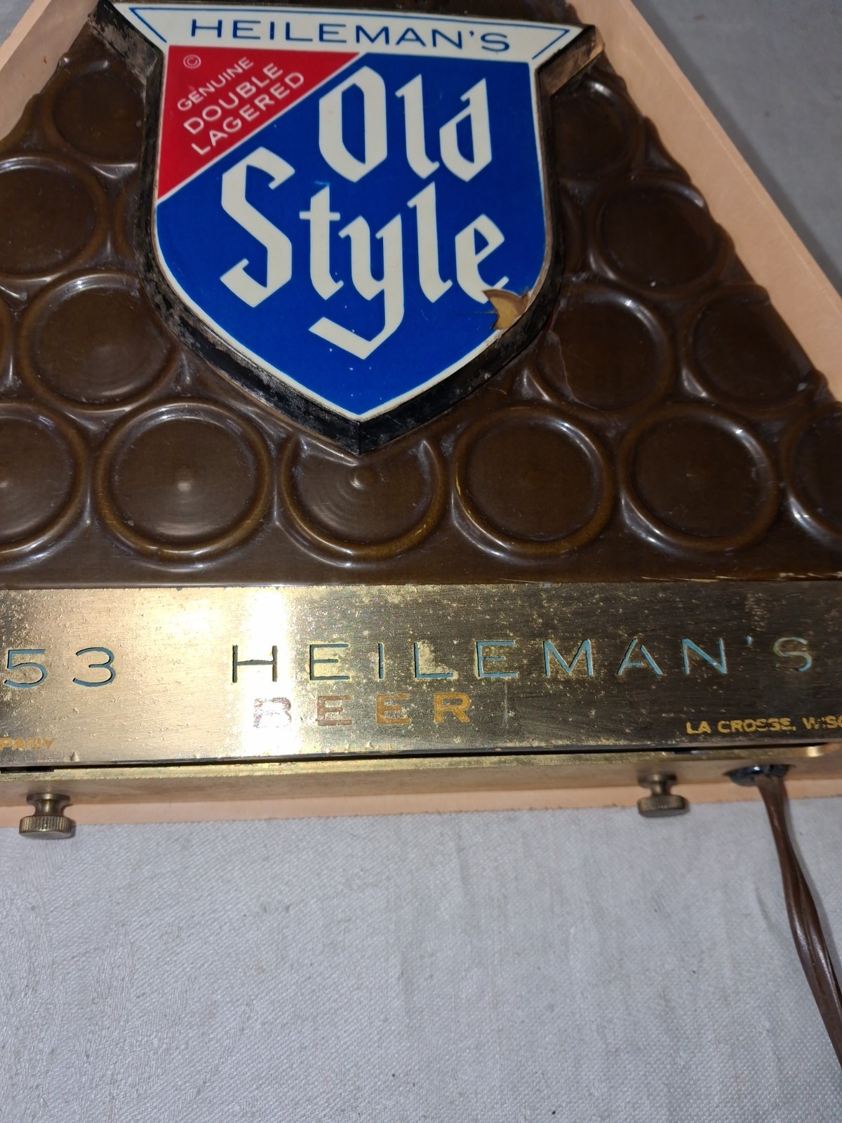 Vintage 1960 Heileman's Old Style Lighted Beer Sign 1853 Working Some ...