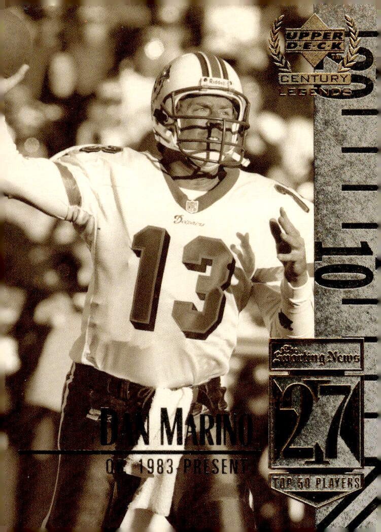 1999 Upper Deck Century Legends #27 Dan Marino Century Collection #/100