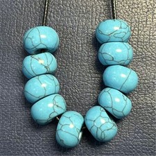 3DSLS20 20pcs 14x8mm Beautiful Blue Turquoise Large Hole Beads