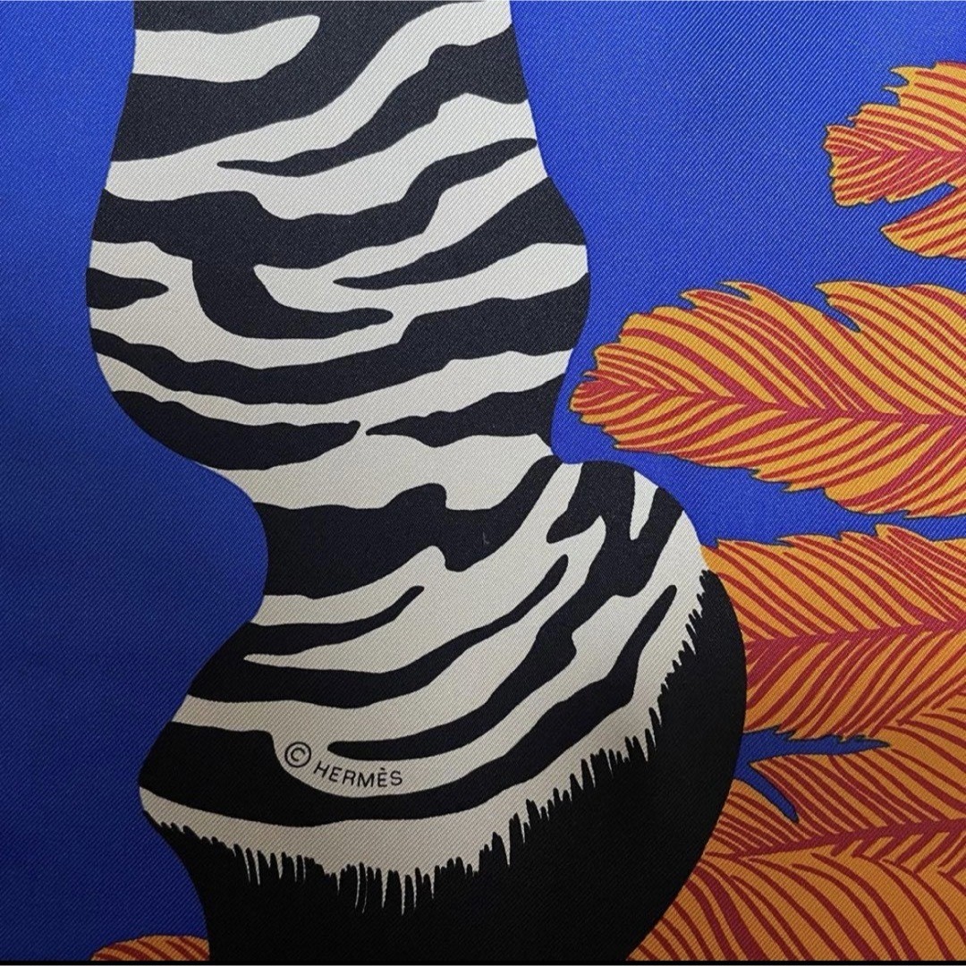 Hermes Scarf Stole Zebra Pegasus Blue Bandana Alice Shirley Silk