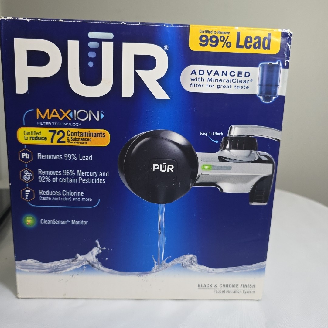 PUR Max Ion Advanced Faucet Filter Filtration System Black & Chrome Purifier