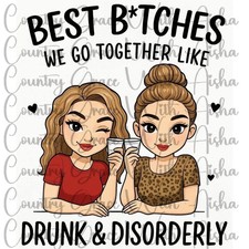 Sublimation Print Best Friends Funny Ready To Press Paper Ink Heat Transfer