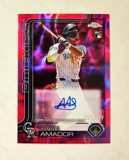 Adael Amador 2025 Topps Chrome RC AUTO Magenta/Purple Lava REFRACTOR 227/299 z12