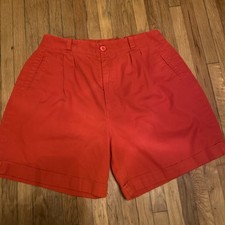 Vintage 90 s La rose High Rise Pleated Red Shorts Size 11/12