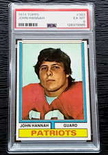 1974 TOPPS JOHN HANNAH ROOKIE FOOTBALL CARD #383 **GREAT CENTERING** PSA 6 EXMT