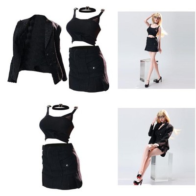 1/6 weibliches kurzes Kleid Anzug vielseitig Spielzeug Mode Kostüm Büro Dame Outfit