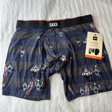 NWT Men  s SAXX Vibe XTRA Soft Comfort Boxer Brief Blue M