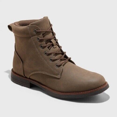 Men’s Brown Lace Up Combat Boots Size 13 Cap Toe Ankle Boots Men main image 2
