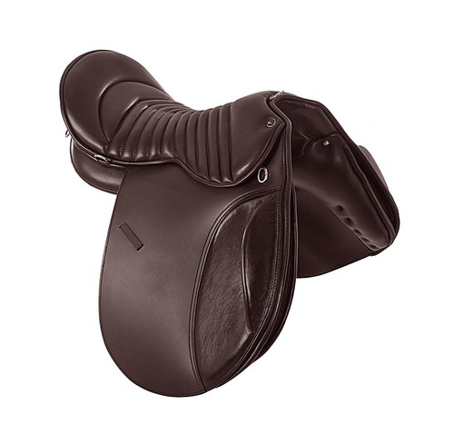 A&M Reitsport Selle d'équitation de randonnée 1133 en cuir noir, fer interchangeable, arbre polyflex, taille : 16,5