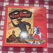 Vintage Reproduction THE LONE RANGER Collectable Wind-Up Tin Toy Schylling COA
