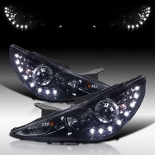 For 2011 2012 2013 2014 Hyundai Sonata LED Projector Headlights Dark Black