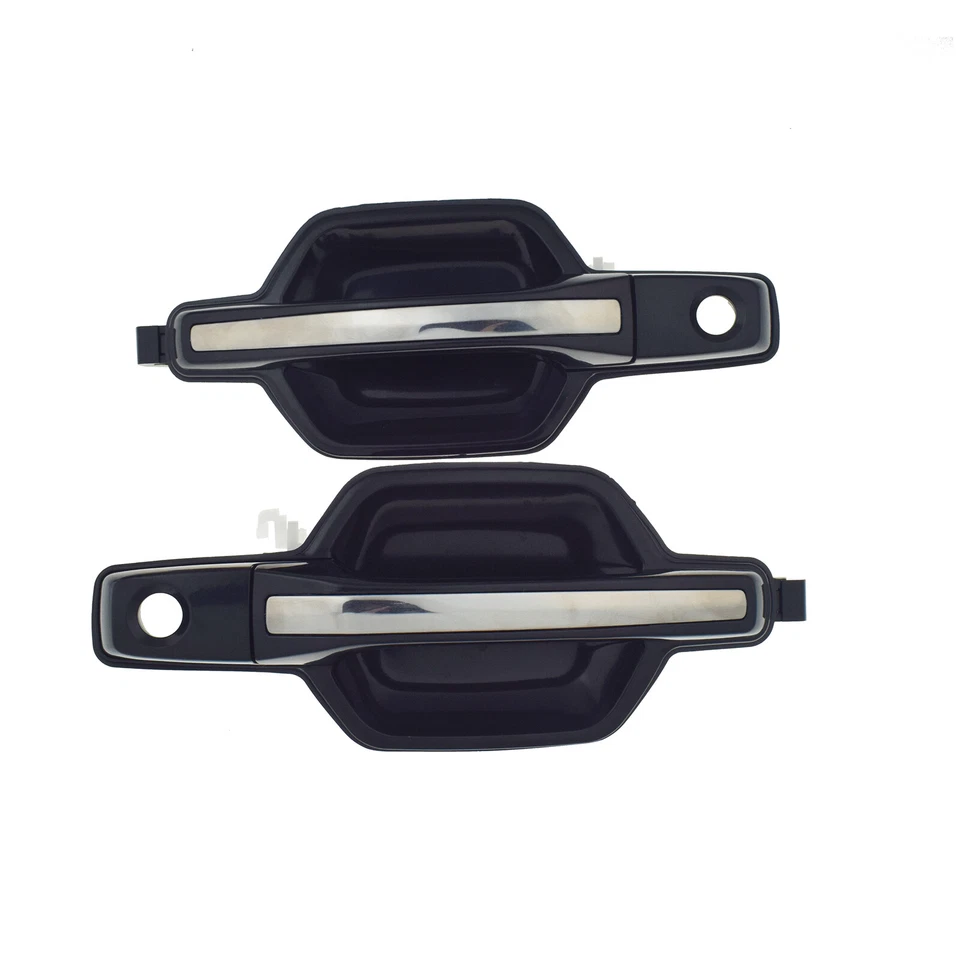 2Pcs Front LH RH Outside Door Handle Black &Chrome Fits 01-06 Mitsubishi Montero Foto 2 de 4