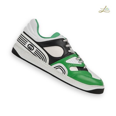 Gucci Basket Low Panelled Sneaker Mehrfarbig Leder Turnschuhe Größe 43,5