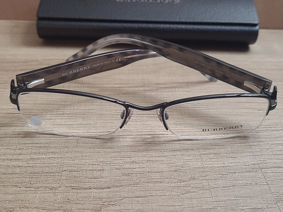  Gafas Burberry B 1169 1001 negras/grises a cuadros 53-18-135 monturas aptas para RX Foto 3 de 4