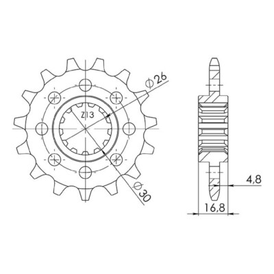 PIGNONE ACCIAIO JT Passo 520 - 15 denti HONDA XR 400 R 1996-2004