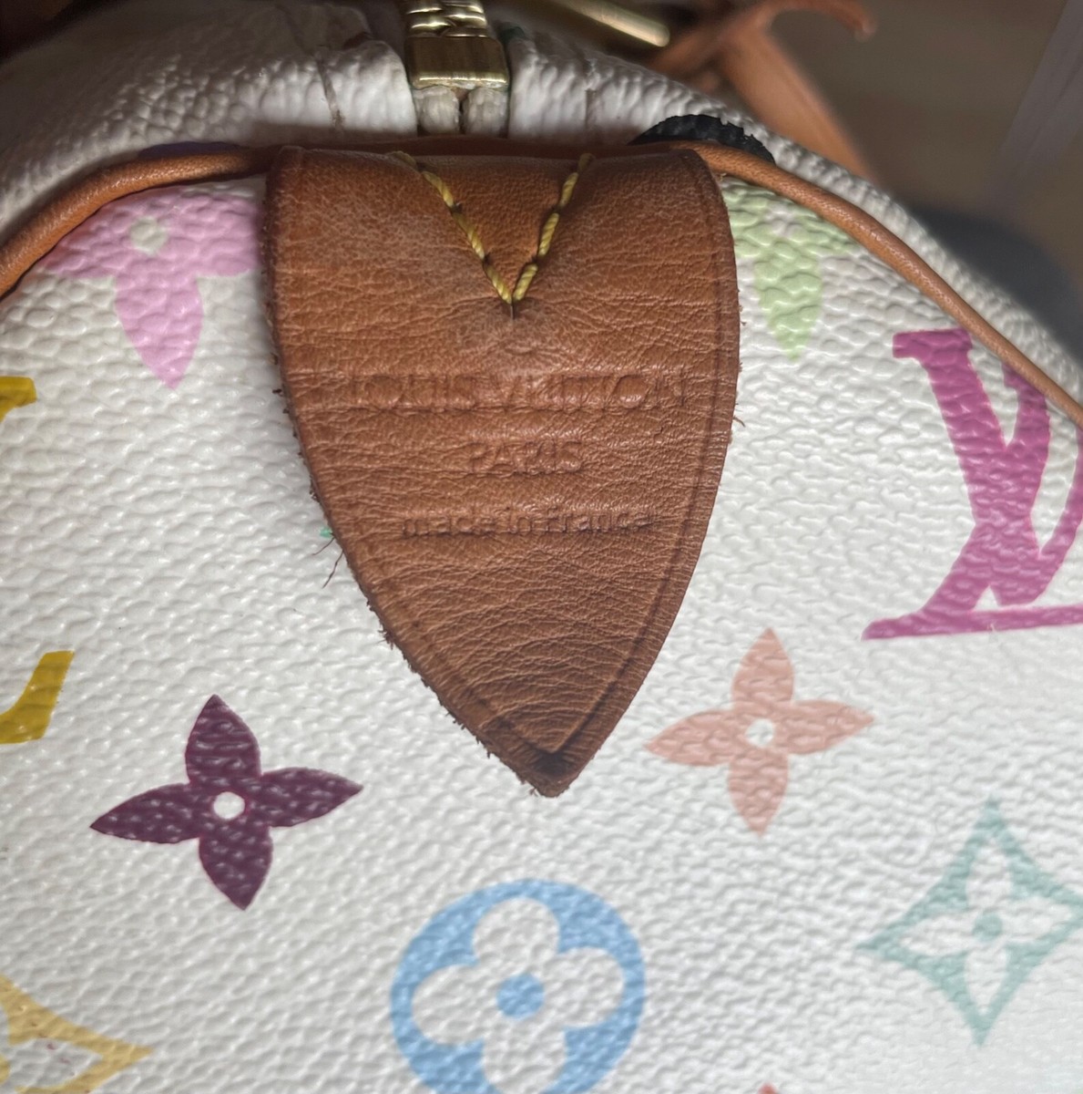 Hand Painted, Vintage Louis Vuitton Speedy 30 - Rainbow Reflection Artwork Artwork on Both Sides