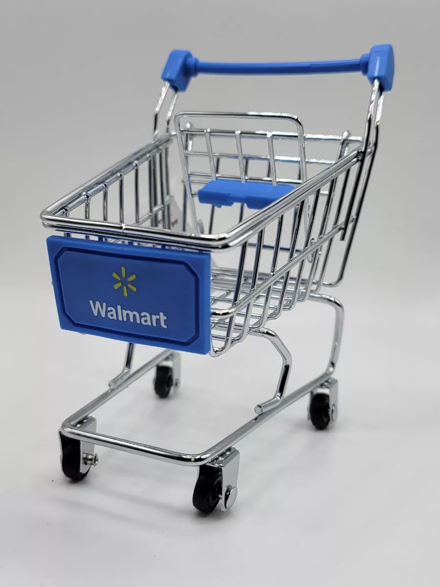 Mini Walmart Shopping Cart. Metal, Real Rolling Wheels, Collectible Replica