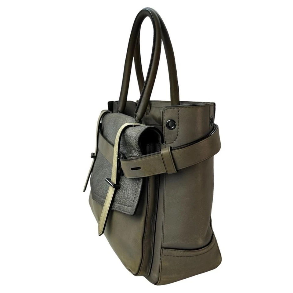 Bolso de Mano Boxer Reed Krakoff Cartera Bolso con Asa Superior Gris Neutro Grande Guijarro Foto 3 de 4