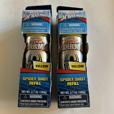 2-Ultimate Spiderman Spidey Shot Web Fluid Refill Yellow-New