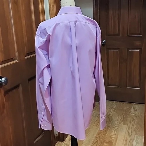 Arrow Men's Classic Shirt Pink Size 17.5 (36-37) Fitted Winkle Free - Picture 3 of 10