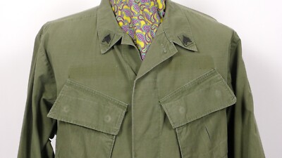 Vintage US Army Tropical Ripstop Combat Jacket DSA 100-69 Vietnam