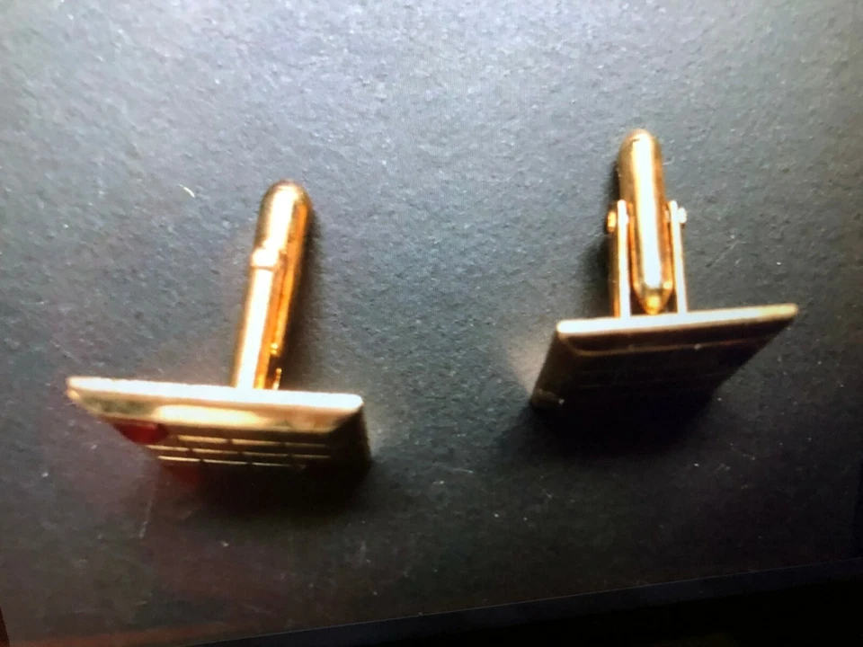 Vintage "SWANK" Cufflinks with Rubies - Image 3 of 4