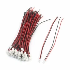 50 Pack - 28AWG Male JST Connector 2.0 w/15cm Long Wire for RC BEC Lipo Battery 