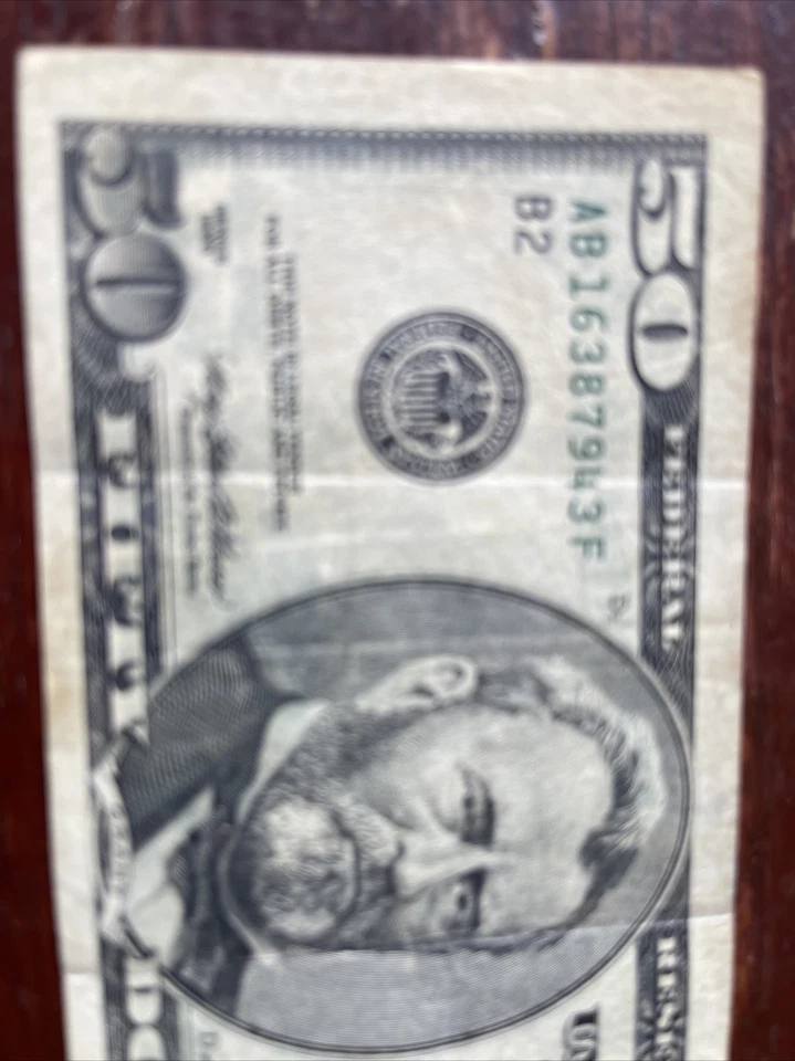 ONE FIFTY DOLLARS BILL 1996 ( D209 ) OF AMERICA TITLE (AB16387943F) VERY GOOD - Image 4 of 4