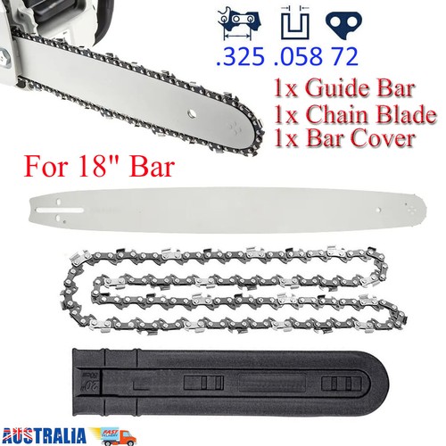 18" Chainsaw Bar & Chain Combo 325 058 72DL Fit Yard Force 51.5cc 18 ...