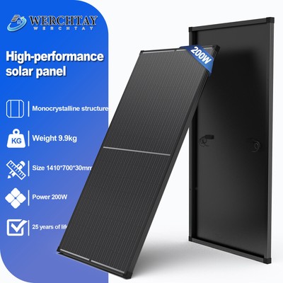 100W 170W 200W Watt 12V Monocrystalline Solar Panel for RV Home Rooftop Off Grid