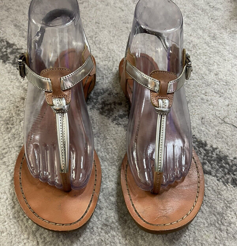 Coach Women's Sandals Shoes Strappy Flat Silver Size 8 | eBay