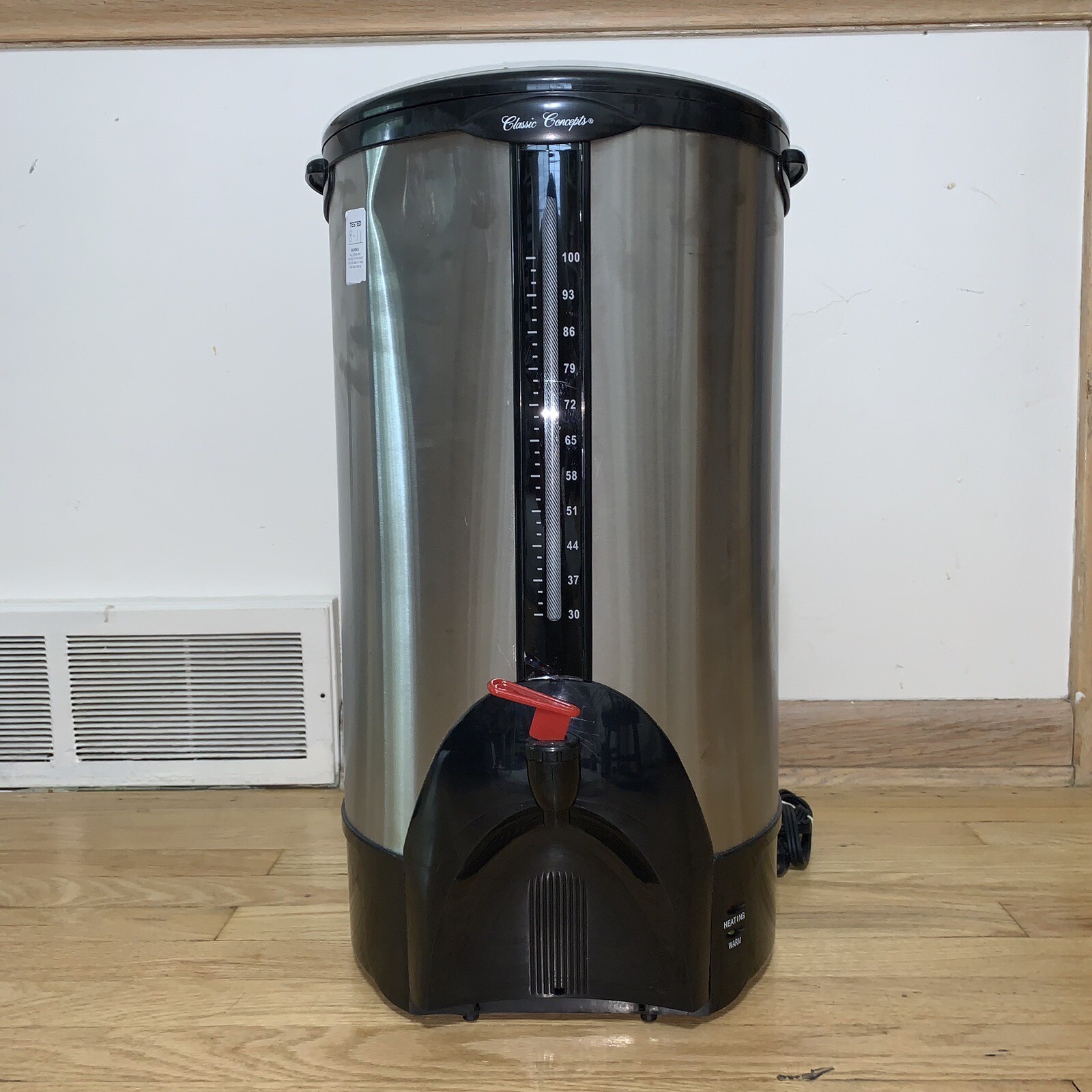 Classic Concepts 100 Cup Stainless Steel Percolating Coffee Maker, Double Walled