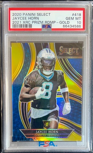 2020 Panini Select Football Gold Jaycee Horn #418 PSA 9