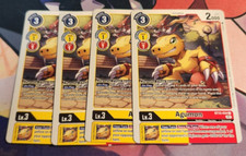 x4 Digimon Across Time AGUMON Yellow/Red BT12-034 Common