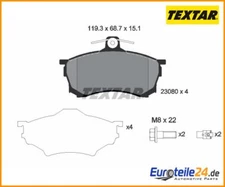 Brake pad set, disc brake Textar 2308001 for Mitsubishi