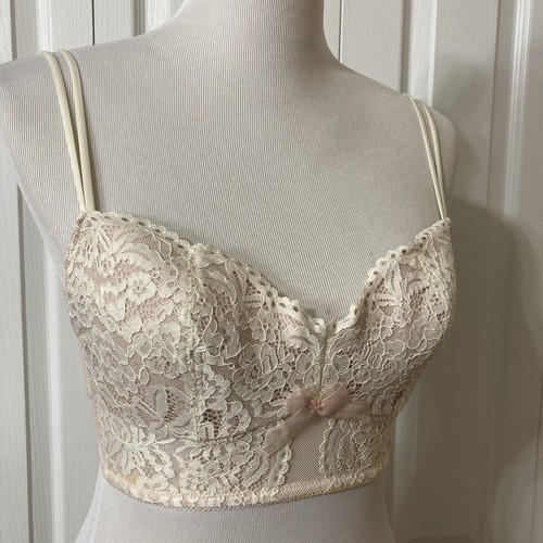 Wacoal b.tempt'd Bra Ivory Lacey Cami Style Sz M Padded Underwire RN 61049 Fun - Picture 19 of 22