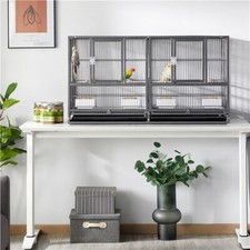 large Breeder Cage Divided Bird Cage Wide Flight Cage for Small Budgies Parrots
