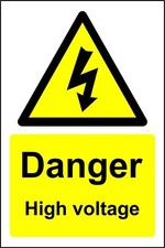 Warning sign Danger high voltage Safety sign 