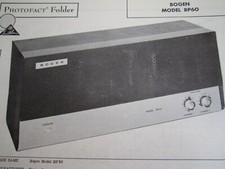 DAVID BOGEN BP60 AMPLIFIER AMP PHOTOFACT