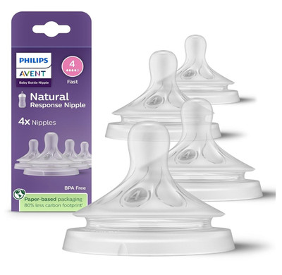Philips Avent Natural Response Nipples Flow 4 Fast LOT 3 Packs (6 Nipples) NEW